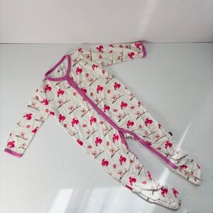 Kyte BABY Park Snap Footie‎ 3-6M Pink Squirrel Owl Retired